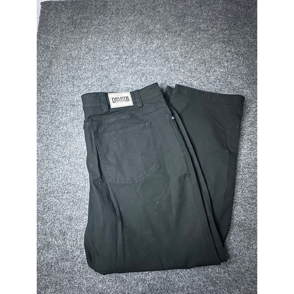 Duluth Trading Co Flex Fire Hose Black Pants Mens 40x30 Straight Leg Workwear